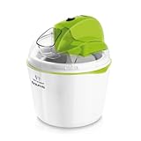 Taurus Tasty & Cream - Heladera eléctrica, 12W, 1,5litros de capacidad, bol extraíble para congelar, giro en ambos sentidos, mariposa mezcladora, recetario de 8 recetas, blanco y verde