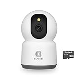 CAPANDI SH38 Profesional,5MP,3K,Camara Vigilancia Wifi Interior,1920P, QHD Visión Nocturna a todo color,microSD 32GB Incluida,Negocio y Domicilio,Alarma,Audio Bidireccional,Anti Okupa,Control App