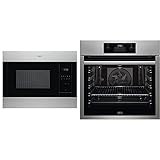 AEG 3Eb865Aq - Encimera Inducción Antracita, zona 28 Cm, Biselada & 3CG5172A0 - Microondas integrable Serie Cristal, Capacidad 20 Litros, Con Grill, Lanzamiento 2021, Gris Antracita