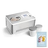 SPRINGLANE Heladera yogurtera 2 en 1 ELISA con compresor de refrigeración y función de calefacción, 2 l Máquina de helados y yogur en acero inoxidable, función de mantenimiento de frío
