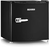 SEVERIN Mini frigorífico y congelador retro, nevera pequeña o mini congelador con regulación flexible de la temperatura, ideal para espacios pequeños, 31 litros, negro, GB 8880
