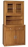 MOBLIT Alacena de Dos Puertas Realizada en Madera de Pino Maciza Color Cerezo Claro Serie Kalpe Medidas (187x91x42) cm (AltoXAnchoXFondo) Robusta y Duradera
