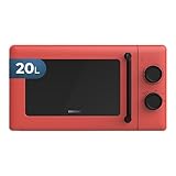 Cecotec Microondas Mecánico de 20L Proclean 3010 Red. 700 W, 6 Niveles de Potencia, Modo Descongelación, Señal de Fin de Cocción, Lámpara Interior, Temporizador hasta 30mins, Diseño en Rojo