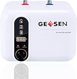 Calentador de agua eléctrico, tanque compacto, remolque para autocaravana, fregadero de cocina de 240 V, listo para usar, gabinete bajo encimera [Eficiencia energética clase A] (3 galones)