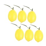 TOPBATHY Juego de 6 Modelos de Simulados Frutas Artificiales para Decoración Accesorios Fotográficos Hojas de Limón Artificiales