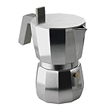 Alessi Moka Cafetera para Café Exprés, Plata