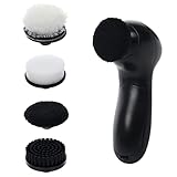 Polidor de Zapatos eléctricos Zapato eléctrico Ajustable Kit de Brillo con cepillos de Cuatro Estilo Cleas de cerdas Suaves con Pincel inalámbrico Cuidado de la Zapatilla para Limpiar y pulir Negro