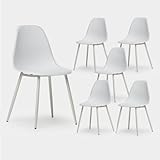 KLAST Pack 6 sillas de Comedor en Polipropileno Blanco