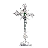 CENPEK Estatua de Jesucristo en una cruz - Crucifijo de mesa - Decoración del hogar