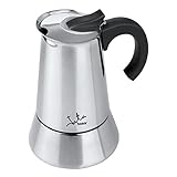 Jata CAX112 - Cafetera Italiana Inducción, Capacidad 12 Tazas, Apta para Todo Tipo de Cocinas, Cuerpo Acero Inoxidable