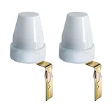 Electraline 92283 Electraline 92283 Interruptor crepuscular para Uso Exterior IP44, 2 Unidades, Blanco