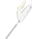 Clatronic EM 3062 - Cuchillo eléctrico dentado de acero inoxidable, 150 W, color blanco