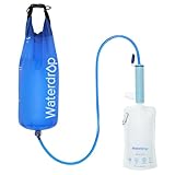 Waterdrop Sorbete con Filtro De Agua Bolsa De Agua por Gravedad, Sistema De Filtración Portátil para Acampar, Purificador De Agua Potable para Viajes De Emergencia, Senderismo, Azul Claro