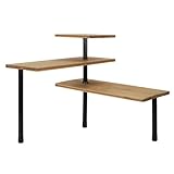 THE HOME DECO FACTORY Totally Addict KB5843 - Estantería Angular Modular (3 Niveles, bambú, Metal y Polipropileno, 43 x 43 x 38 cm), Color marrón