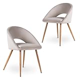 Mc Haus Laguna Off White x2 - Pack de 2 sillas Acolchadas y tapizadas en Tela para salón, Comedor o Dormitorio