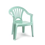 CABLEPELADO Silla plástico Infantil, Silla de niños plástico para jardín, Silla de plástico para terraza, Silla para Patio, Silla Camping, Apta para niños, Altura Total 49.5 cm, Plástico, Verde