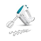 Bosch mfq2210p – Batidora (, moderna técnica del Motor, 2 varillas, 2 ganchos para amasar de acero inoxidable, 4 niveles de velocidad, 375 W weiß - dynamic blue