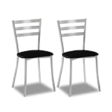 ASTIMESA SCRRNE Dos sillas de Cocina, Metal, Negro, Altura de Asiento 45 cms