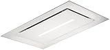 Mepamsa Cielo 90 Campana aspirante de isla con cristal de color blanco, 6 W, Acero inoxidable, Vidrio templado, 4 Velocidades