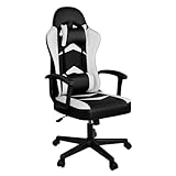 Silla Gaming Ergonómica Reclinable con Cojín Lumbar y Cervical | Respaldo Alto Acolchado | Altura ajustable | Ruedas Giratorias 360° y Reposabrazos | Ideal Ordenador, Oficina, Videojuego o Escritorio
