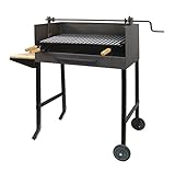 Imex El Zorro 71523 - Barbacoa con Ruedas, Elevador y Parrilla INOX, 50 x 40 x 100 cm, Color Negro