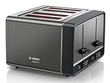 Bosch DESIGNLINE TAT5P445GB tostadora de 4 rebanadas, antracita
