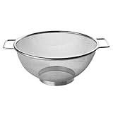 Fackelmann Colador y Escurridor de Cocina, Acero inoxidable, Tamizador con Borde Redondo para colar y escurrir líquidos, 20 centímetros, Color inox, 20x9 cm, 1 ud