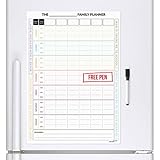 Planificador familiar magnético para heladera con espacio para hasta 6 personas para tareas caseras diarias Pizarra semanal Tamaño A3, borrado en seco. Ideal para mantener organizadas a las familias