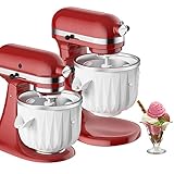 GVODE Accesorio de heladora para KitchenAid, compatible con batidoras de pie de KitchenAid de 4.5 Qt y superiores, 2 Quart Frozen Yogurt - Heladora & Sorbetiere Gelato Maker