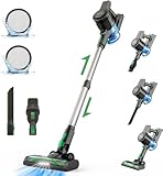 Vactidy V9 Aspiradora sin Cable, Aspiradora Escoba sin Cable 30K Pa Potente Succión, Autonomía de 45 Mins,Aspirador de Mano para Mascota,Suelo, Verde