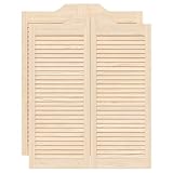 Kangqiling - 4107129 - 2 pares de puertas batientes con diseño de lamas - Medidas 100 x 80 cm - Madera de pino - Color marrón