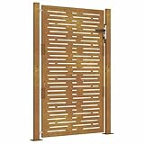 vidaXL Puerta de jardín acero corten diseño cuadrado 105x155 cm, puerta de valla, puerta de exterior, puerta de metal, puerta de seguridad