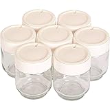 ANAKEL HOME Pack Vasos Yogurtera A14A03 Compatible con Yogurtera Moulinex DJC141, YG231E32, YG231531, YG230131 y YG229510 | 7 Unidades, 160 ml de Capacidad, con Fechador Manual