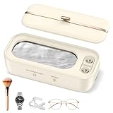 BelonLink Limpiador Ultrasónico, 48000Hz Limpiador Ultrasonidos Profesional, Ultrasonidos Limpieza Portátil, Limpiador Ultrasónico para Lentes de Contacto, Dentaduras, Anillos, Reloj, Monedas