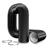 Aygrochy Manguera de ventilación de PVC de 150 mm, tubo de aluminio de 6 metros, manguera de ventilación de aluminio para campana extractora, ventilador de tubo