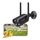 GNCC Cámara Vigilancia WiFi Exterior 2K 3MP, Visión Nocturna 15m, Notificaciones en Tiempo Real, Ángulo 110°, IP65 Impermeable, Detección de Movimiento AI, Sirena, Compatible con Alexa
