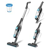 Aspiradora con Cable, Aspiradora Escoba con Cable Potente 20Kpa 600W, 3 en 1 Aspirador de Mano con 5m Cable, Aspirador Vertical Ligero Anti-Enredos para Alfombras de Pelo de Mascotas Pisos Duros