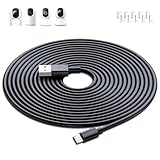 10M Cable de Carga de Enchufe USB a Micro USB para Cámara XIAOMI 2K/Pro,Cables de Extensión de Alimentación para Cámara de Seguridad para Cámara XIAOMI/YI/Cloud,Wyze/Nest/Arlo Q/Furbo Dog Cam,Negro