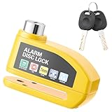 Candado de disco de alarma de 110 dB para moto, bicicleta, ciclomotor y scooter, con bloqueo de freno de alta seguridad, antirrobo, cable de recordatorio y bolsa de transporte, apto para moto, Vespa,