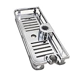 ZYNCUE Estante de ducha para riel de ducha de 24 mm, cesta de ducha, estante de almacenamiento para ducha, organizador de baño, estante de almacenamiento sin perforaciones, estante de bandeja