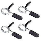 CLKE 4 pinzas de resorte para pesas de peso, pinzas de barra, anillo de sujeción, cerradura de clip para levantamiento de pesas, para mancuernas de entrenamiento (2,8 cm)