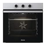 Hisense BI61111AX Horno Multifunción, Gran Capacidad 77L,Cocción Simultanea 5 Niveles, ventilador XXL, Pizza mode 300º, Puertas removibles Inox