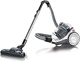 Severin MY 7102, Aspiradora multiciclónica de suelo sin bolsa, incluye cabezal para parquet y set de 2 accesorios, S´POWER, blanco y rojo