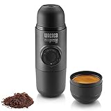 WACACO Minipresso GR, Cafetera Espresso Portatil Compatible con Café Molido, Mini Cafetera de Viaje, Cafetera Manual para Camping, Máquina de Café Portátil