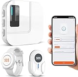 Daytech WiFi Tuya Avisador Personas Mayores,Boton Emergencia Ancianos,Boton Llamada Emergencia,Ideal para Seres Queridos Que Necesitan cuidados en casa (Blanco 2-1)