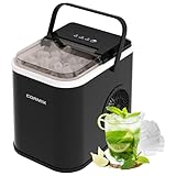 Máquinas para Hacer Hielo, 120W Portátil con Mango, Maquina de Hielo para Encimera, 8 Cubitos Listos en 6 Minutos, 12kg/24h, Autolimpieza, para Cocinas, Oficinas, Bares y Fiestas