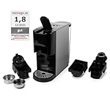 Princess 249450 Máquina de café multicápsulas con adaptadores para cápsulas Nespresso, Dolce Gusto, monodosis ESE y café molido, 19 bares de presión, depósito de agua extraíble de 800 ml, 1450 W