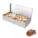 Caja de Ahumador, Parrilla de Barbacoa de acero Inoxidable caja de Ahumador para Fumadores, Parrillas de Carbón y gas