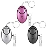 flintronic Alarma Personal de Emergencia, 3PCS 140dB Alarma Seguridad Autodefensa con Luz LED Llaveros, Alarmas de Bolsillo para Mujeres, Niños, Ancianos, Turno Nocturno