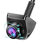 Cámara de Visión Trasera AHD 1080P & NTSC Cámara Trasera con Lente Giratoria 360°+45° Universal Cámara Respaldo Gran Angular 170° IP69 Impermeable Compatible con Pantalla LCD/TFT y Monitor Automóvil